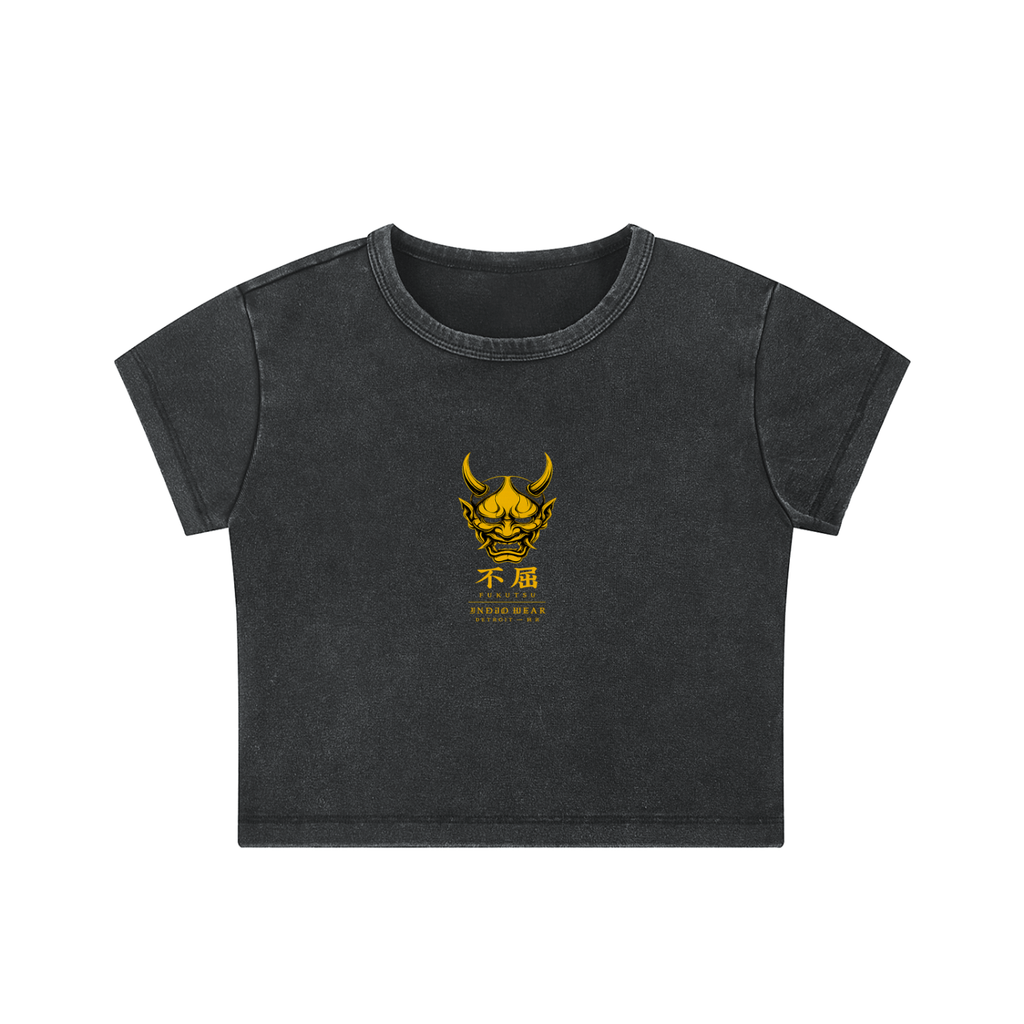 Snow Washed Crop Top Japanese Logo