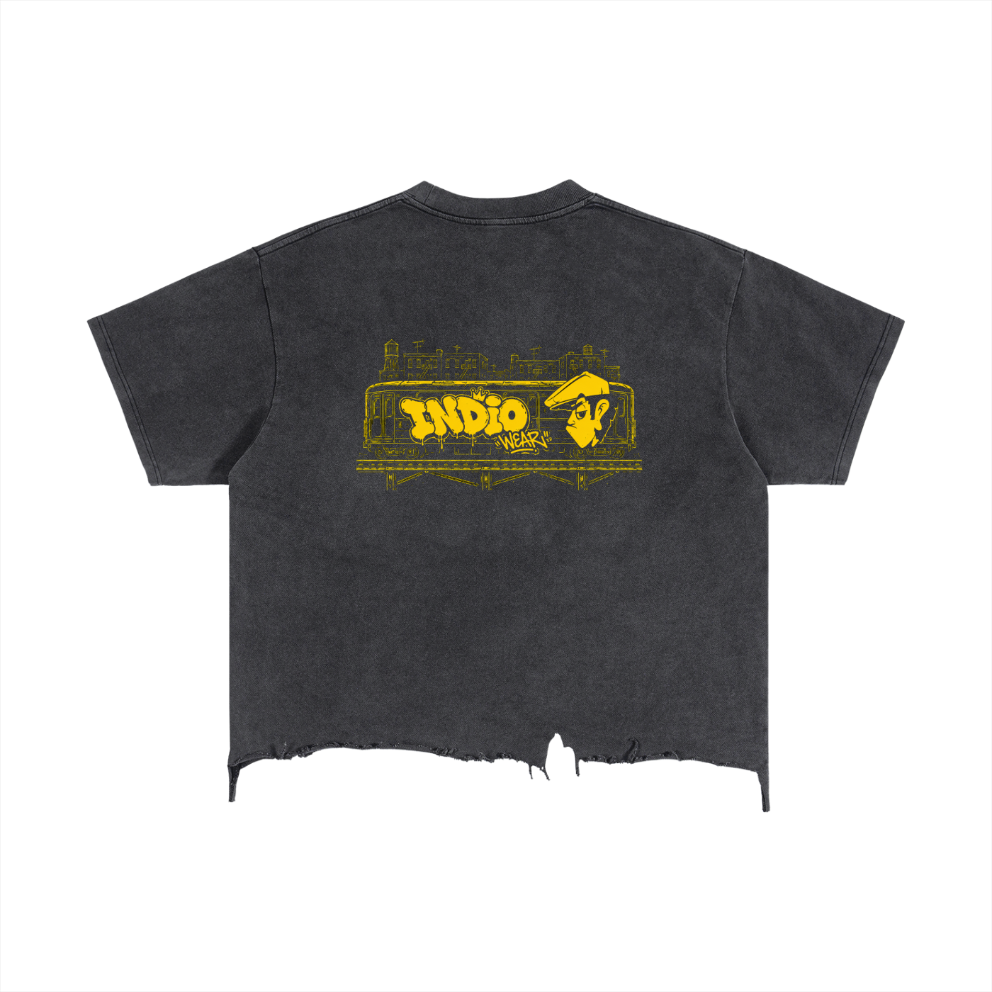 Vintage Wash Boxy Distressed Hem T-Shirt