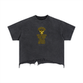 Vintage Wash Boxy Distressed Hem T-Shirt