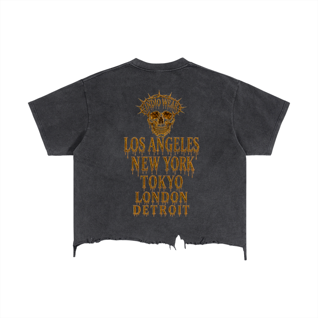 Vintage Wash Boxy Distressed Hem T-Shirt