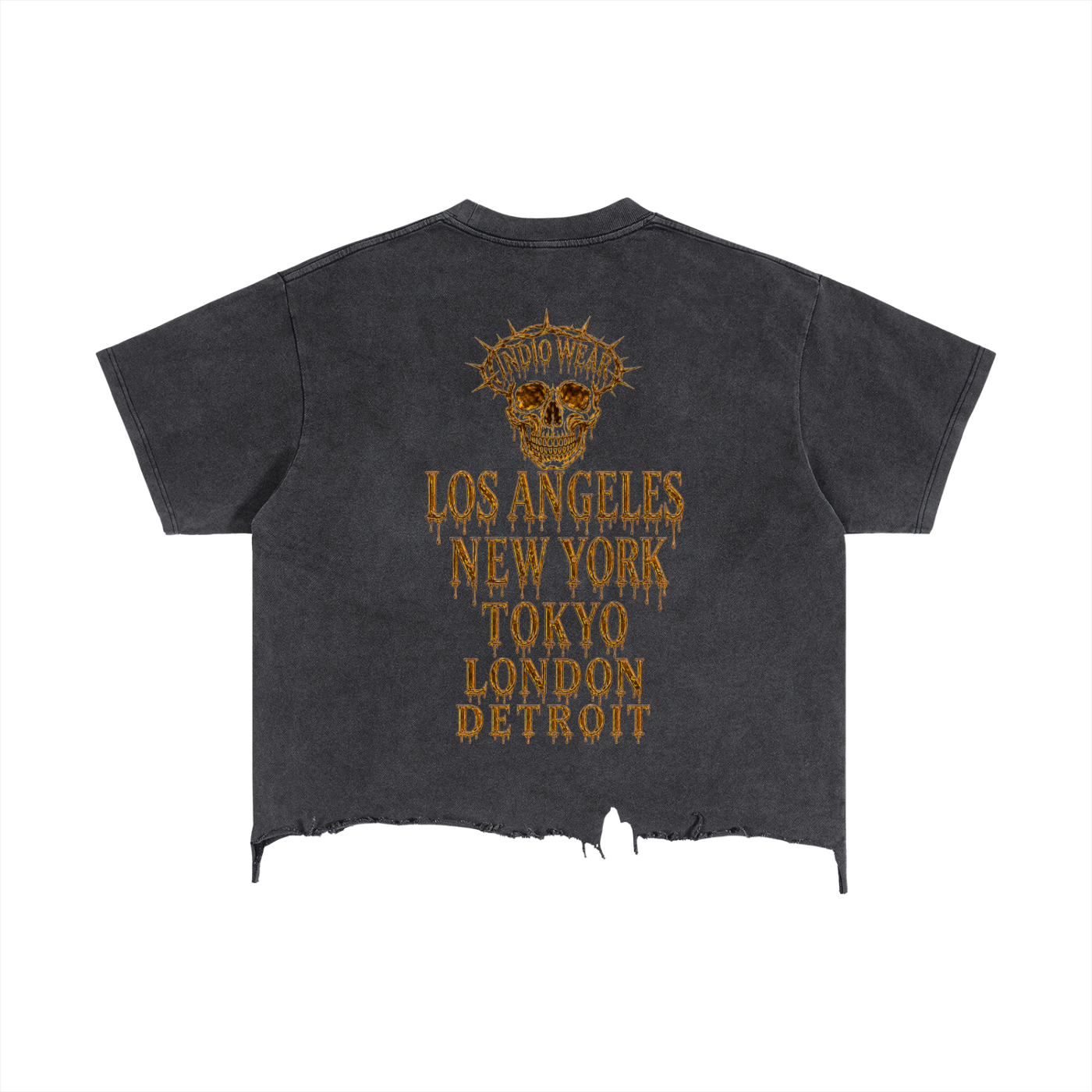 Vintage Wash Boxy Distressed Hem T-Shirt
