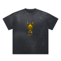 Hand-Frayed Sunfade Paint Splatter Japanese Logo